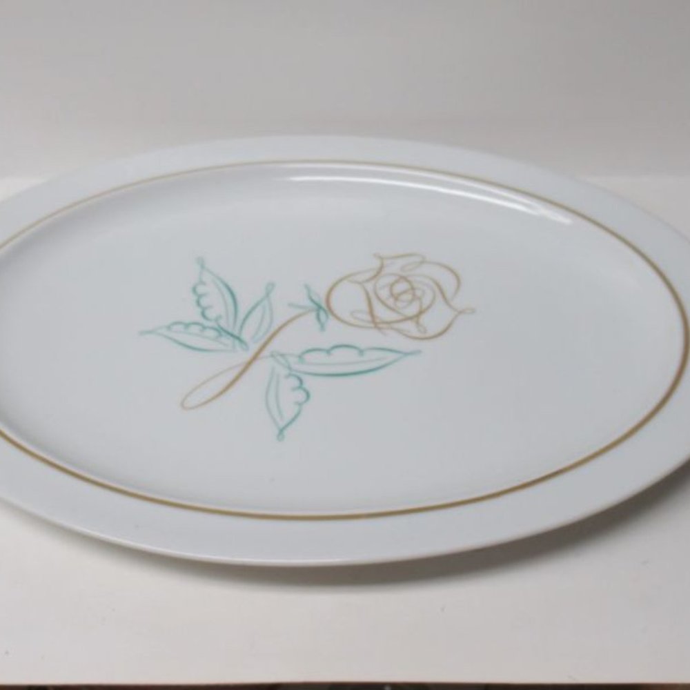 Easterling China SPENCERIAN ROSE 14 Inch Oval Serving or Meat Platter